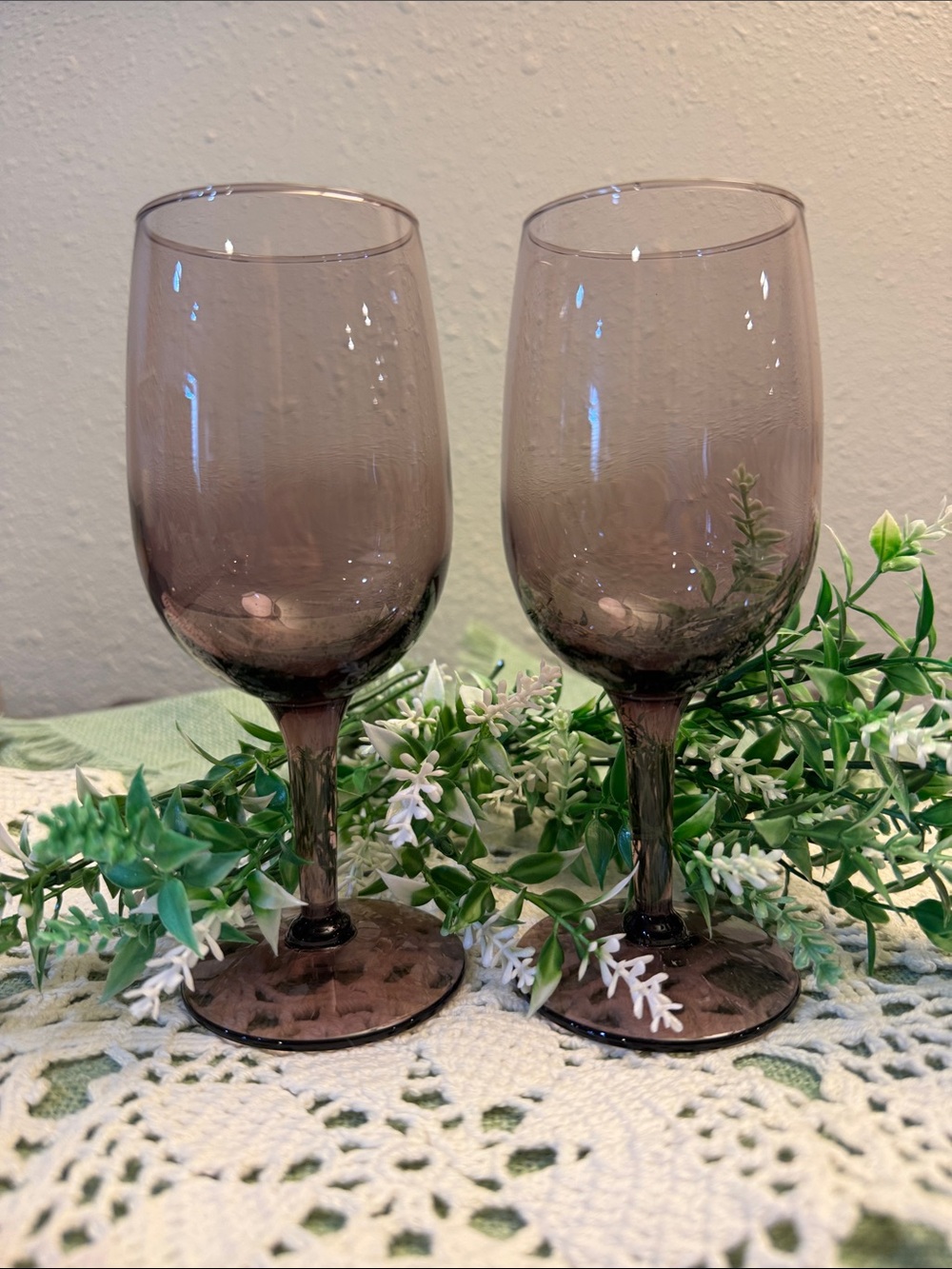Purple/Amethyst-like Colored         Brandy/Wine Glasses - Set of 2